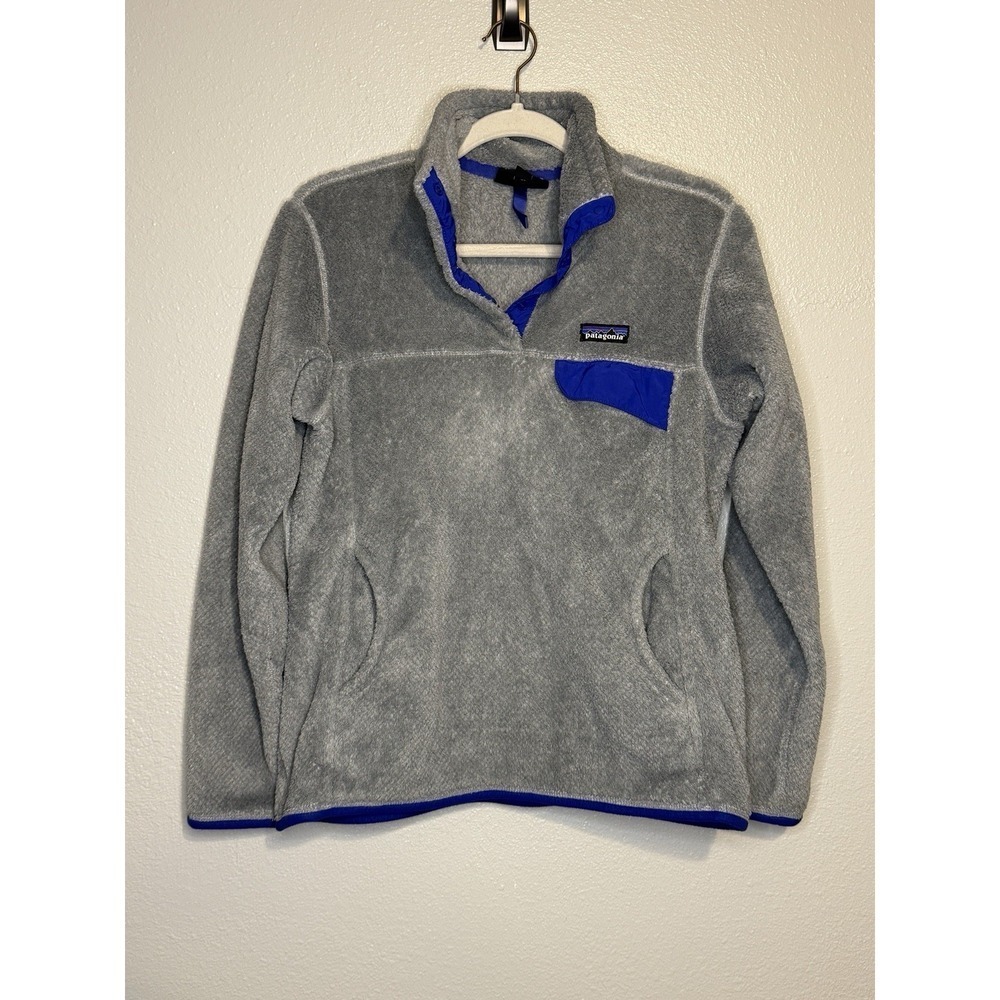 Patagonia Sweater Women's Medium Gray Re-Tool Snap-T Fleece Pullover Synchilla